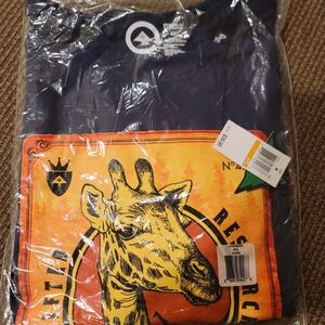 Navy Graphic T-Shirt with Giraffe Print